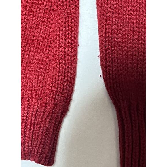 Talbots Fair Isle Turtleneck Sweater Womens Small Red Pullover Chunky Knit - Picture 6 of 12
